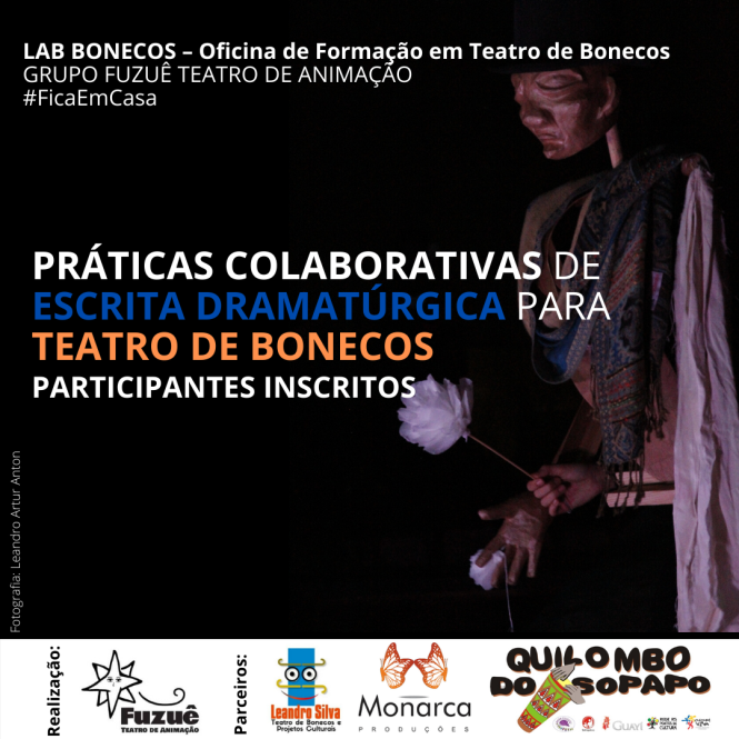 PARTICIPANTES INSCRITOS - Card Oficina Práticas Colaborativas Dramaturgia Teatro de Bonecos